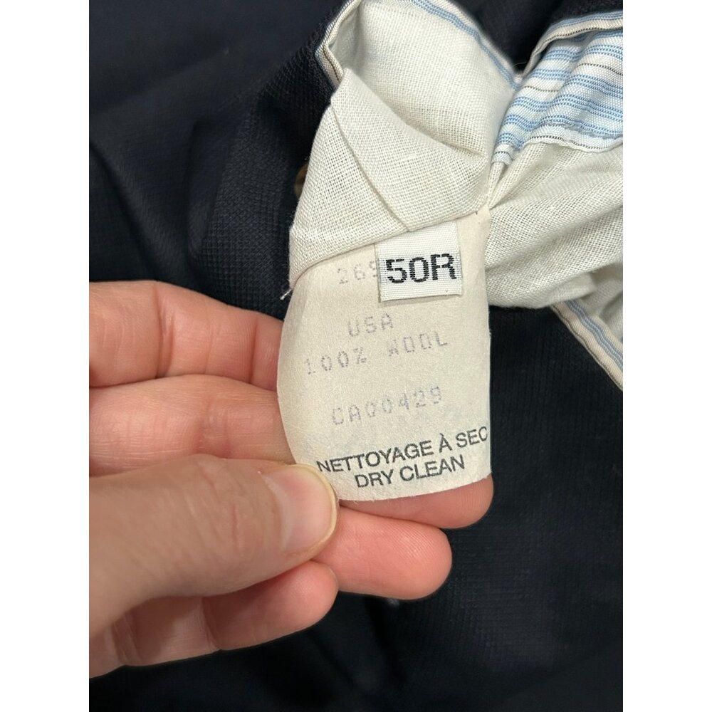 Peter Millar Mens Navy Wool Blazer Elbow Patches Button Closure Sz Large - Picture 7 of 9